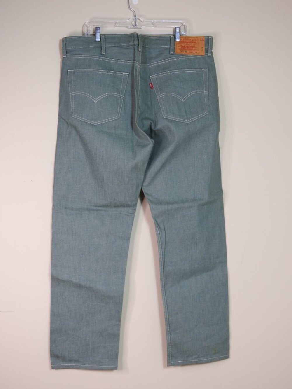Levi Strauss 501 XX Green Jeans Mens 40x32 Button Fly Straight Leg Denim - Picture 10 of 11